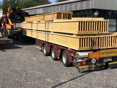 Særtransport på udtrukket anhænger