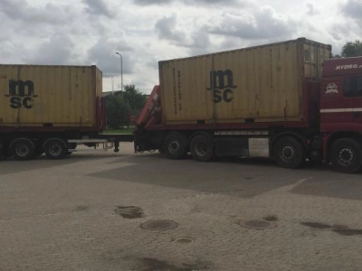 Transport af skibscontainere